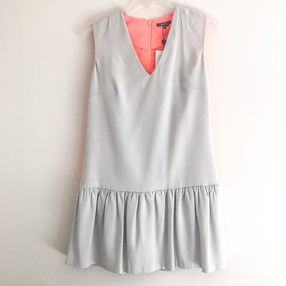 BRAND NEW RAOUL fluoro orange & grey runway dress